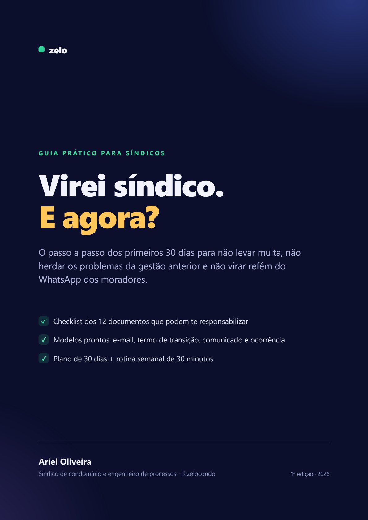 Capa do e-book Virei síndico. E agora?